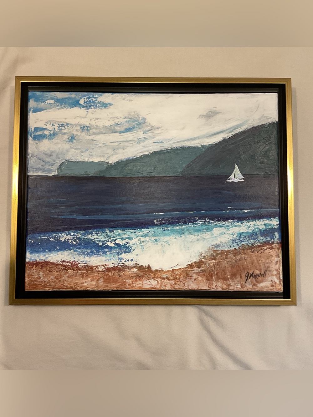 Painting Original Framed 11 x 14 Seascape